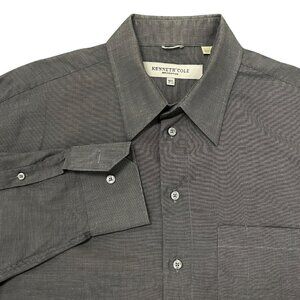 Kenneth Cole Collection Gray Woven Long Sleeve Shirt Size 16.5 32/33